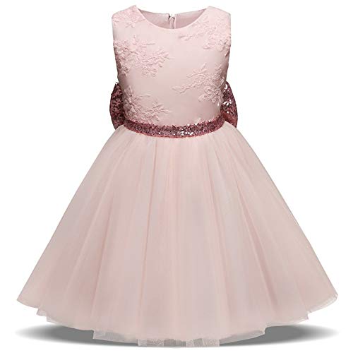 Vestido de Fiesta para Niños Lovely Fancy Junior Flower Girl Dress Sin mangas Floral Rose Tul Princesa Vestidos Chicas Tutu Bow Vestido de boda Fiesta de cumpleaños Cumpleaños Dama de honor Boda Fiest