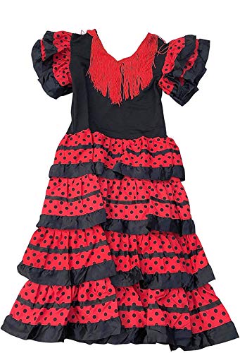 Vestido de flamenco, sevillanas, para niña rojo 6