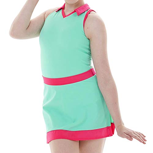 Vestido de patinaje artístico para mujer con diamantes de imitación, verde, S Vestido de patinaje artístico para mujer con diamantes de imitación, verde, S