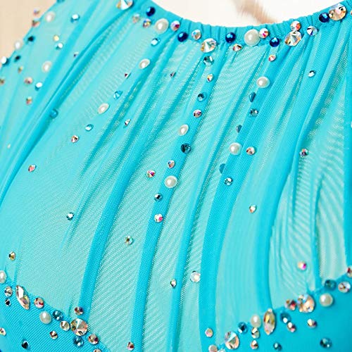 Vestido de Patinaje artístico para niñas, Mujeres, clásico, Transpirable, para competición, Ropa de Rendimiento, Alta Elasticidad, Manga Larga, Hecho a Mano,Azul,XL Vestido de Patinaje artístico para niñas, Mujeres, clásico, Transpirable, para competición, Ropa de Rendimiento, Alta Elasticidad, Manga Larga, Hecho a Mano,Azul,XL