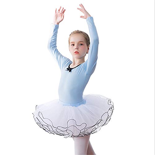 Vestido De Rendimiento para Niña Chicas del Ballet Vestidos de Baile niñas clásico de Manga Larga Maillots Entrenamiento de la Manera Trajes Danza Perfecta for Clases de Baile y competiciones