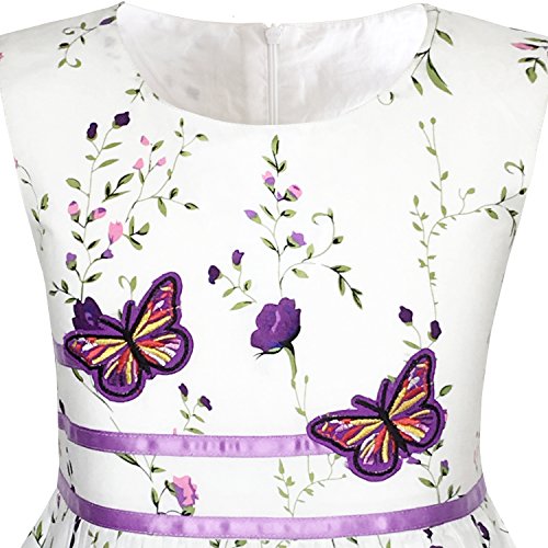 Vestido para niña Morado Mariposa Flor Sol Fiesta 9-10 años Vestido para niña Morado Mariposa Flor Sol Fiesta 9-10 años