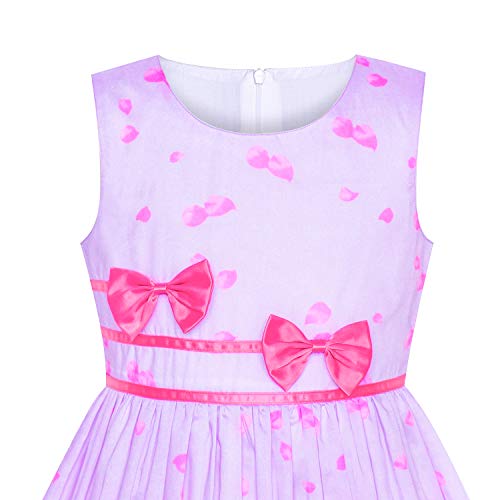 Vestido para niña Morado Unicornio Flor Verano Sol 4-5 años