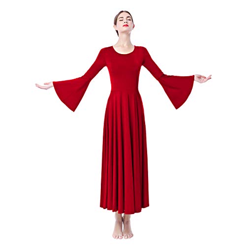 Vestidos de Fiesta Mujer Largos Litúrgico Manga Larga Leotardo Gimnasia Ballet Danza Clásica Combinación Elegantes Flamenco Maillot Adulto con Falda Disfraz Rojo S Vestidos de Fiesta Mujer Largos Litúrgico Manga Larga Leotardo Gimnasia Ballet Danza Clásica Combinación Elegantes Flamenco Maillot Adulto con Falda Disfraz Rojo S
