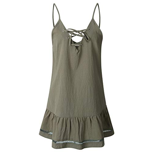 Vestidos Mujer Verano Vestido Halter Sexy Correa con Vestido sin Tirantes en la Espalda con Volantes Fiesta Coctel Vestidos Playa Mujeres Slim Fit Casual riou Vestidos Mujer Verano Vestido Halter Sexy Correa con Vestido sin Tirantes en la Espalda con Volantes Fiesta Coctel Vestidos Playa Mujeres Slim Fit Casual riou