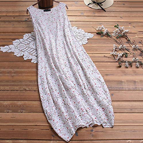 Vestidos Playeros Mujer Casual Tallas Grandes Mujeres Vintage Retro Impreso Falso De Dos Piezas De Manga Larga O-Cuello Maxi Vestidos