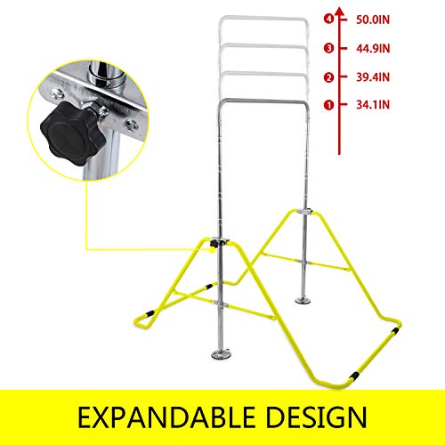 VEVOR Barra Horizontal, 99x141 cm 86,6 -127 cm Altura Ajustable Barras Gimnasia, High Bar Equipo para Gimnasio de Entrenamiento Gymnastics Training Bar (Amarillo) VEVOR Barra Horizontal, 99x141 cm 86,6 -127 cm Altura Ajustable Barras Gimnasia, High Bar Equipo para Gimnasio de Entrenamiento Gymnastics Training Bar (Amarillo)
