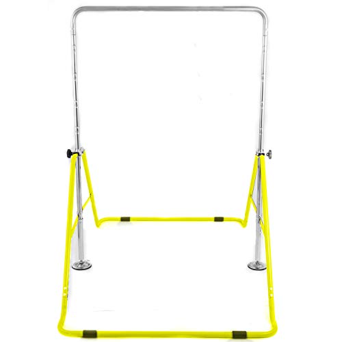 VEVOR Barra Horizontal, 99x141 cm 86,6 -127 cm Altura Ajustable Barras Gimnasia, High Bar Equipo para Gimnasio de Entrenamiento Gymnastics Training Bar (Amarillo)