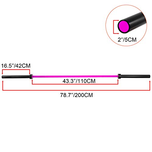 VEVOR Barra Olímpica Rosa Levantamiento de Pesas Ideal para Dar Forma a Los Músculos Fortalecer Las Sentadillas y Las Estocadas Apto para Familias Gimnasios, Oficinas, Etc.