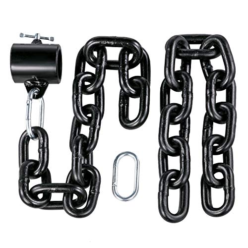 VEVOR Cadenas de Elevación Sólidas para Cuerpo 16 kg Cadenas Levantamiento Pesas Negro 1.6m Ajustable Enlace Cadena Hueco Olímpicos Cadenas de Entrenamiento para los Entrenamientos Múltiples…