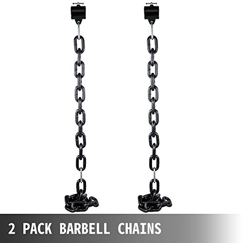 VEVOR Cadenas de Elevación Sólidas para Cuerpo 16 kg Cadenas Levantamiento Pesas Negro 1.6m Ajustable Enlace Cadena Hueco Olímpicos Cadenas de Entrenamiento para los Entrenamientos Múltiples…