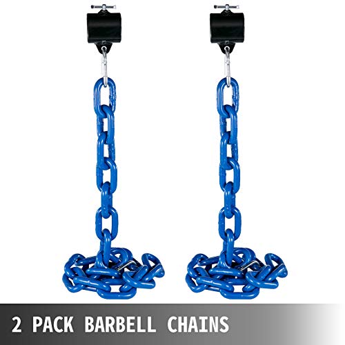 VEVOR Cadenas de Elevación Sólidas para Cuerpo 20 kg Cadena Levantamiento Pesas Negra 1.6m Ajustable Enlace Cadena Hueco Olímpicos Color Azul Cadena Entrenamiento para Entrenamientos Múltiples…