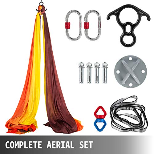 VEVOR Columpio de Yoga 10x2,8M Hamaca de Yoga/Yoga Aéreo, Columpio de Yoga Aéreo, Swing Sling Inversión, para Pilates Aerial Yoga (Rojo Amarillo) VEVOR Columpio de Yoga 10x2,8M Hamaca de Yoga/Yoga Aéreo, Columpio de Yoga Aéreo, Swing Sling Inversión, para Pilates Aerial Yoga (Rojo Amarillo)