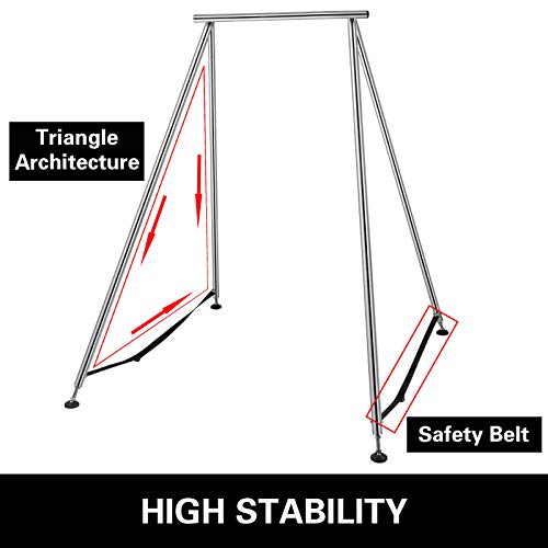 VEVOR Columpio de Yoga con Tela Elástica de Yoga, Hamaca de Yoga de Tubo de Acero, Yoga Aéreo de Carga Máxima 250 kg Soporte Adecuado para Pilates con Cinturones Elásticos de Yoga (Morado 12m)