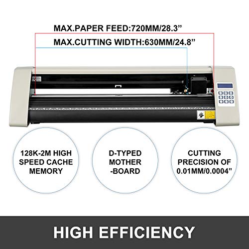 VEVOR Cortador de Vinilo, Máquina de Cortador de Plotter de Vinilo, Plotter de Corte de Vinilo, de 720mm, para Cortar, Blanco