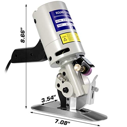 VEVOR Cortadora de Tela, Giratorio Eléctrico, Cortadora Eléctrica de la Tela, de 90mm, Máquina de Corte Redondo de Tela, con Cuchillas