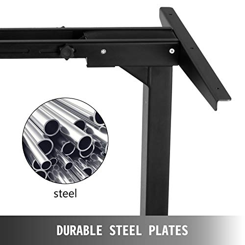 VEVOR Escritorio de Altura Regulable Eléctricamente, 71-117 cm, Marco de Mesa Elevable Eléctrico, 100-160 cm,​ Marco de Mesa de Altura Ajustable, Mesas de Computadora, Capacidad de Carga 120 kg