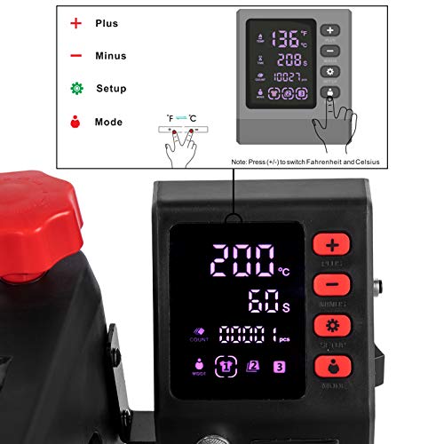 VEVOR Máquina de Prensa de Calor Multifuncional, 6 en 1 Prensa de Transferencia Giratoria de 360°, 1.000 W 220 V Máquina de Sublimación, Prensa de Calor, Prensa Térmica Roja para Camisetas Tazas VEVOR Máquina de Prensa de Calor Multifuncional, 6 en 1 Prensa de Transferencia Giratoria de 360°, 1.000 W 220 V Máquina de Sublimación, Prensa de Calor, Prensa Térmica Roja para Camisetas Tazas