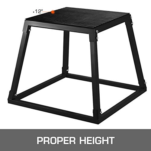 VEVOR Plyometric Box 12" Pliométrico Caja 12" Pliométrico Plataforma Caja de Salto Caja Pliometrica Salto Cajón Pliometrico Cajones de Salto Color Negro