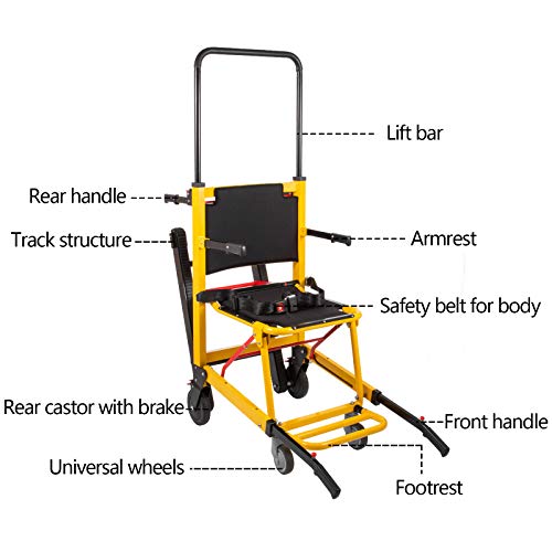 VEVOR Silla de Ruedas 49 x 74 x 105 cm, Silla Salvaescaleras 26 kg para Subir Escaleras, Capacidad de hasta 160 kg, Elevadores de Escalera para Escaleras Estrechas, Silla para Bajar y Subir Escaleras VEVOR Silla de Ruedas 49 x 74 x 105 cm, Silla Salvaescaleras 26 kg para Subir Escaleras, Capacidad de hasta 160 kg, Elevadores de Escalera para Escaleras Estrechas, Silla para Bajar y Subir Escaleras