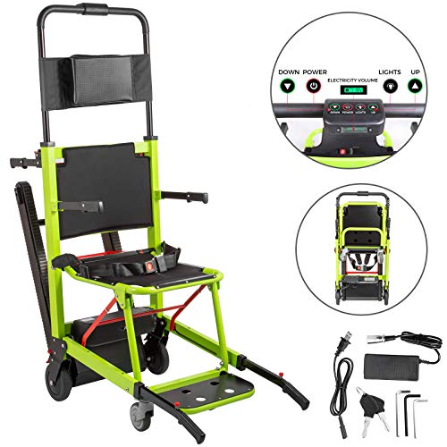 VEVOR Silla de Ruedas para Subir Escaleras, Silla Salvaescaleras, Elevadores de Escalera para Escaleras Estrechas, Silla para Bajar y Subir Escaleras, Eléctrica, para Incapacidades, Verde VEVOR Silla de Ruedas para Subir Escaleras, Silla Salvaescaleras, Elevadores de Escalera para Escaleras Estrechas, Silla para Bajar y Subir Escaleras, Eléctrica, para Incapacidades, Verde