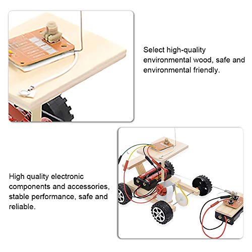 VGBEY Coche Modelo de DIY, Juego Educativo Hecho En Casa del Juguete del Vehículo Modelo Casero Hecho En Casa de Control Remoto de Madera Inalámbrico