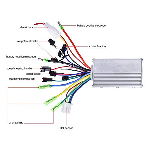 VGBEY Regulador sin Cepillo del Motor, regulador sin Cepillo eléctrico de la Velocidad de la aleación de Aluminio de 24V 250W para la Vespa eléctrica de la Bici