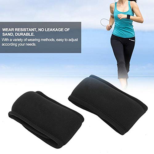 VGEBY 2Pcs 1KG Weight Wrist Guard Sandbag Wrist Guard 1KG Peso Ajustable Equipo Ultrafino para Correr Fitness(32 * 6CM)