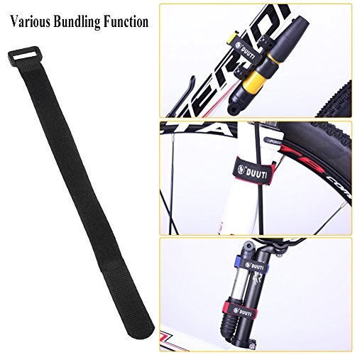 VGEBY 5pcs Correas de Fijación Lazo para Linterna Bomba de Bicicleta Nylon Multifunción Suaves Soporte de Montaje de Linterna, Móvil, Botella, etc.(Negro)