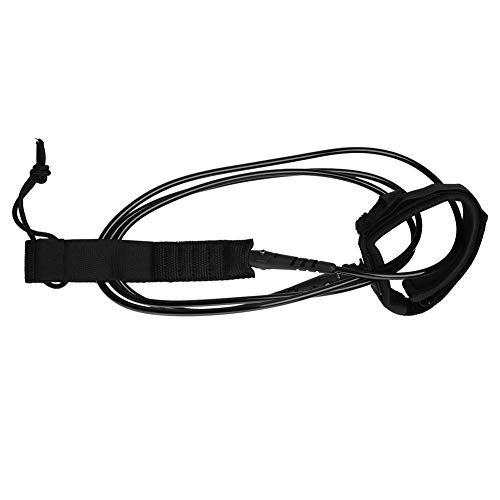 VGEBY Surf Leash 5 Colores TPU 6ft 5.5mm Surfboard Leash con Cierre de Gancho y Bucle Doble Giratorio de Metal(Negro)