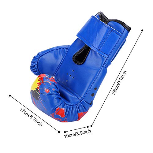 VGEBY1 1 par de Guantes de Boxeo para niños, Guantes de Boxeo para niños, Guantes de Entrenamiento, Sacos de Arena, Guantes de Entrenamiento para agarrar MMA Muay Thai Kickboxing(Azul)