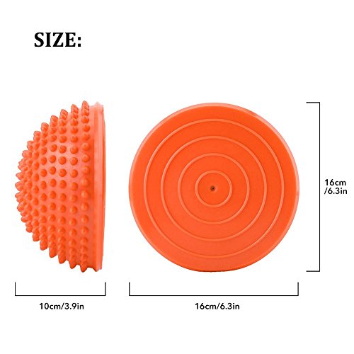 VGEBY1 Bola de Equilibrio para Mejorar coordinación-Bola del Masaje del pie- Punto Inflable del Equilibrio de la Media Bola de la Yoga para el Ejercicio del Gimnasio