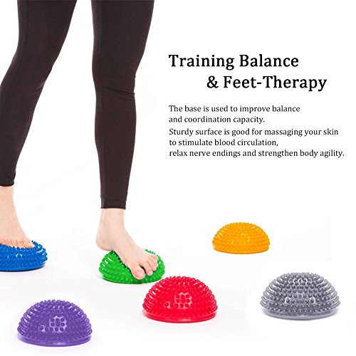 VGEBY1 Bola de Equilibrio para Mejorar coordinación-Bola del Masaje del pie- Punto Inflable del Equilibrio de la Media Bola de la Yoga para el Ejercicio del Gimnasio VGEBY1 Bola de Equilibrio para Mejorar coordinación-Bola del Masaje del pie- Punto Inflable del Equilibrio de la Media Bola de la Yoga para el Ejercicio del Gimnasio