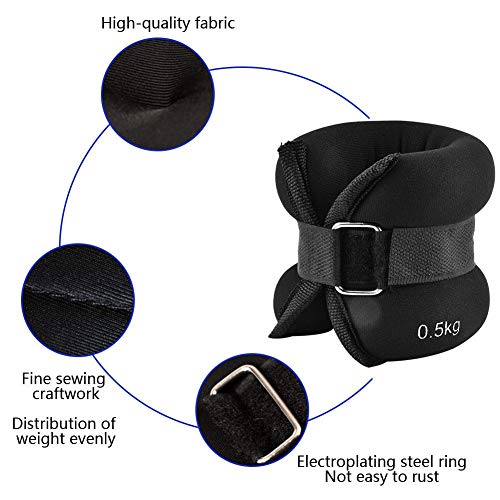 VGEBY1 Bolsa de Arena para Tobillo, Ejercicio Correr, Tobillera, Bolsa de Arena y Hierro con Correa Ajustable para Correr, Caminar, Hacer Ejercicio, Entrenamiento de Resistencia VGEBY1 Bolsa de Arena para Tobillo, Ejercicio Correr, Tobillera, Bolsa de Arena y Hierro con Correa Ajustable para Correr, Caminar, Hacer Ejercicio, Entrenamiento de Resistencia