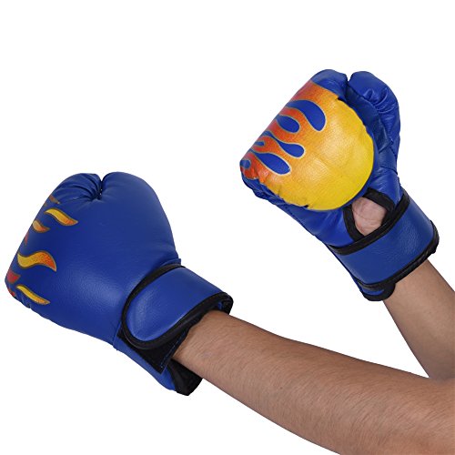 VGEBY1 Guantes de Boxeo para niños: protección Duradera para los Nudillos con Soporte de muñeca para el Boxeo MMA Muay Thai o Entrenamiento Deportivo/Combate de Combate - 3 Colores(Azul)