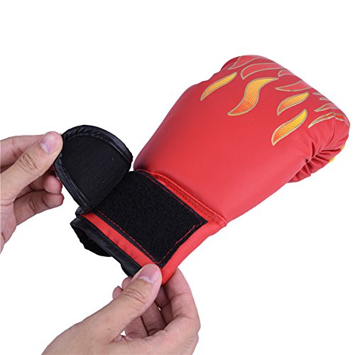 VGEBY1 Guantes de Boxeo para niños: protección Duradera para los Nudillos con Soporte de muñeca para el Boxeo MMA Muay Thai o Entrenamiento Deportivo/Combate de Combate - 3 Colores(Rojo)