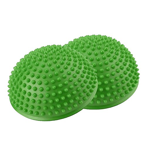 VGEBY1 Medias Bolas de Yoga, Bola de Ejercicio de Yoga Inflable de PVC Disco de Equilibrio de Yoga para Ejercicios de Gimnasio en casa(Verde)