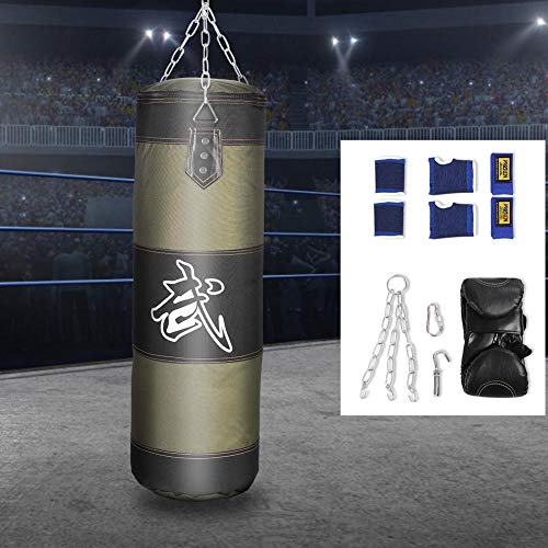 VGEBY1 Saco de Boxeo, Guantes de Boxeo MMA Muay Thai Kick Boxing Artes Marciales con Soporte Pared Cadena Guantes Punching Bag Soporte para Colgar Saco de Boxeo(1.2m-Vert)