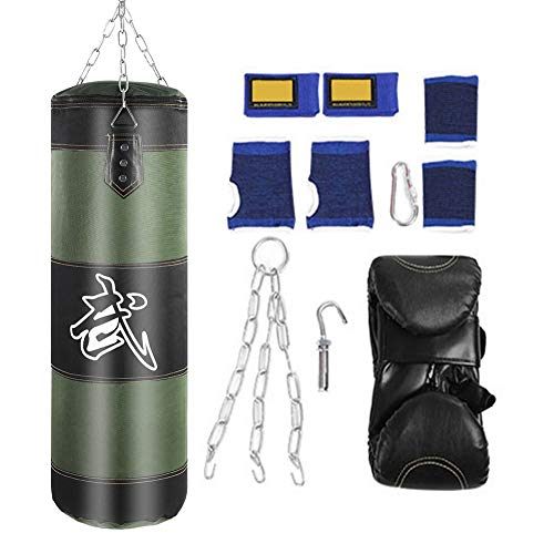 VGEBY1 Saco de Boxeo, Guantes de Boxeo MMA Muay Thai Kick Boxing Artes Marciales con Soporte Pared Cadena Guantes Punching Bag Soporte para Colgar Saco de Boxeo(1.2m-Vert)