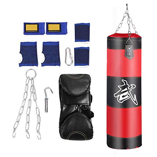 VGEBY1 Saco de Boxeo, Guantes de Boxeo MMA Muay Thai Kick Boxing Artes Marciales con Soporte Pared Cadena Guantes Punching Bag Soporte para Colgar Saco de Boxeo(1m-Rouge) VGEBY1 Saco de Boxeo, Guantes de Boxeo MMA Muay Thai Kick Boxing Artes Marciales con Soporte Pared Cadena Guantes Punching Bag Soporte para Colgar Saco de Boxeo(1m-Rouge)