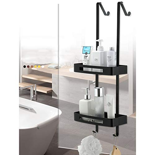 VGFC 2-Tier Largo de los estantes de la Puerta con Ganchos Diseño/Drenaje, Acero Inoxidable 304 Baño Ducha Caddides Rakcs de Almacenamiento de champú y cosmética, Ventosa Metal Cesta Colgante, Negro VGFC 2-Tier Largo de los estantes de la Puerta con Ganchos Diseño/Drenaje, Acero Inoxidable 304 Baño Ducha Caddides Rakcs de Almacenamiento de champú y cosmética, Ventosa Metal Cesta Colgante, Negro