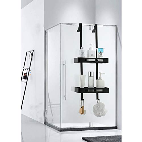 VGFC 2-Tier Largo de los estantes de la Puerta con Ganchos Diseño/Drenaje, Acero Inoxidable 304 Baño Ducha Caddides Rakcs de Almacenamiento de champú y cosmética, Ventosa Metal Cesta Colgante, Negro VGFC 2-Tier Largo de los estantes de la Puerta con Ganchos Diseño/Drenaje, Acero Inoxidable 304 Baño Ducha Caddides Rakcs de Almacenamiento de champú y cosmética, Ventosa Metal Cesta Colgante, Negro
