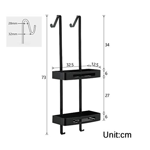 VGFC 2-Tier Largo de los estantes de la Puerta con Ganchos Diseño/Drenaje, Acero Inoxidable 304 Baño Ducha Caddides Rakcs de Almacenamiento de champú y cosmética, Ventosa Metal Cesta Colgante, Negro VGFC 2-Tier Largo de los estantes de la Puerta con Ganchos Diseño/Drenaje, Acero Inoxidable 304 Baño Ducha Caddides Rakcs de Almacenamiento de champú y cosmética, Ventosa Metal Cesta Colgante, Negro