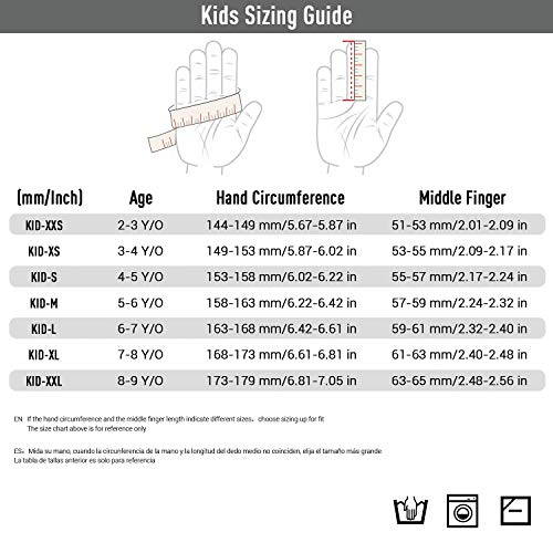 Vgo... Edad 8-9 Guantes de Vela, Navegación, Remo y Kayak para Niños (Talla XXL, Rojo, SL0057-KW)