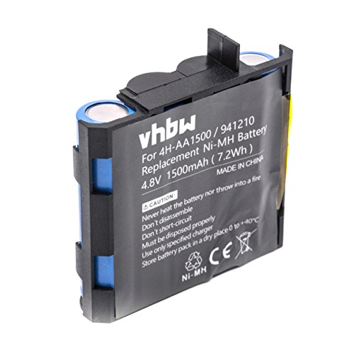 vhbw NiMH batería 1500mAh (4.8V) para tecnología médica como estimulador muscular como Compex 4H-AA1500, 941210, 941213