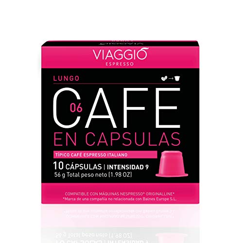 Viaggio Espresso Cápsulas de café compatibles con máquinas Nespresso Lungo (120 Cápsulas)