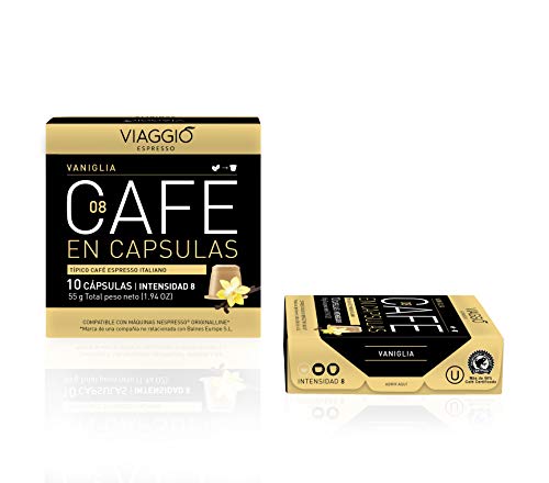 Viaggio Espresso Cápsulas de café compatibles con máquinas Nespresso Vainilla (60 Cápsulas)