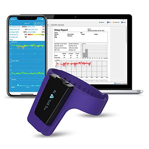 Viatom Oxímetro de pulso de muñeca, saturación del monitor de oxígeno del sueño, alarma de vibración inteligente para ronquidos y apnea del sueño, ayuda de la máquina CPAP Viatom Oxímetro de pulso de muñeca, saturación del monitor de oxígeno del sueño, alarma de vibración inteligente para ronquidos y apnea del sueño, ayuda de la máquina CPAP
