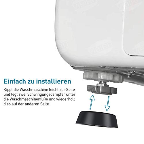 VIBIRIT Amortiguador de Vibraciones para Lavadora y Secadora Lavadora Pies Pad Almohadilla de Goma antivibración de bajo Ruido para Lavadora y Secadora