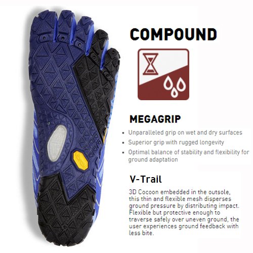 Vibram FiveFingers V-Trail 2.0 - Calcetines con dedos para hombre, talla 46, color negro y amarillo